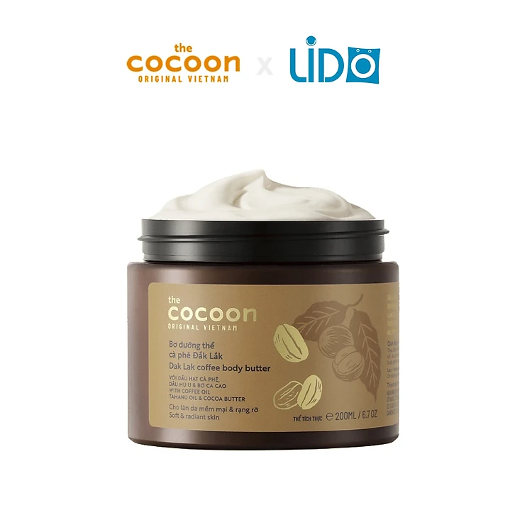 Bơ dưỡng thể Dakrak Cocoon Coffee 200ml Bơ dưỡng thể Dakrak Cocoon Coffee 200ml